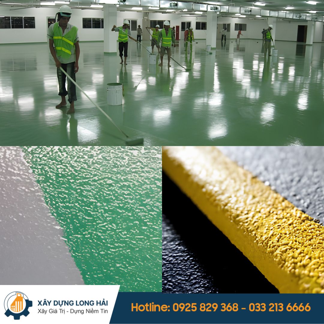 thi công sàn epoxy chống trơn trượt tại Bắc Ninh