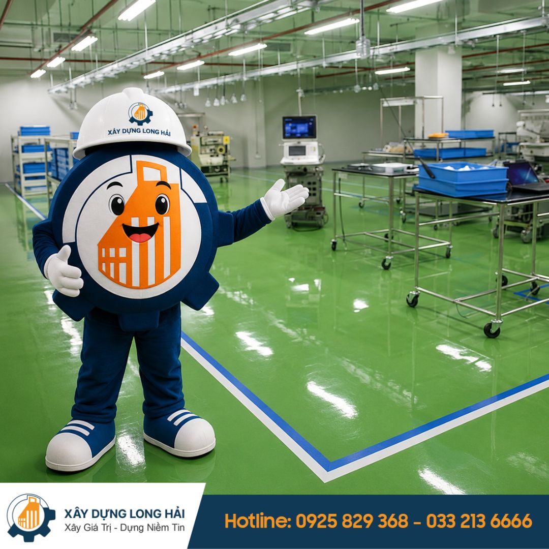Thi công sàn epoxy chống tĩnh điện tại Bắc Giang