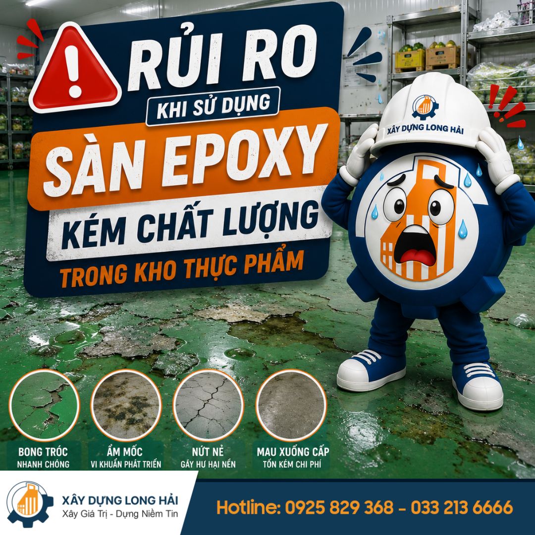 Rủi Ro Khi Sử Dụng Sàn Epoxy Kém Chất Lượng Trong Kho Thực Phẩm