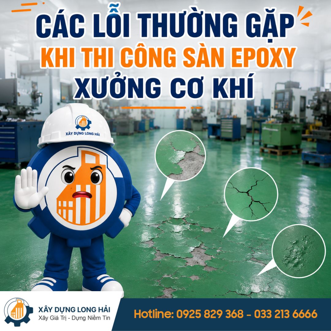 Các Lỗi Thường Gặp Khi Thi Công Sàn Epoxy Xưởng Cơ Khí