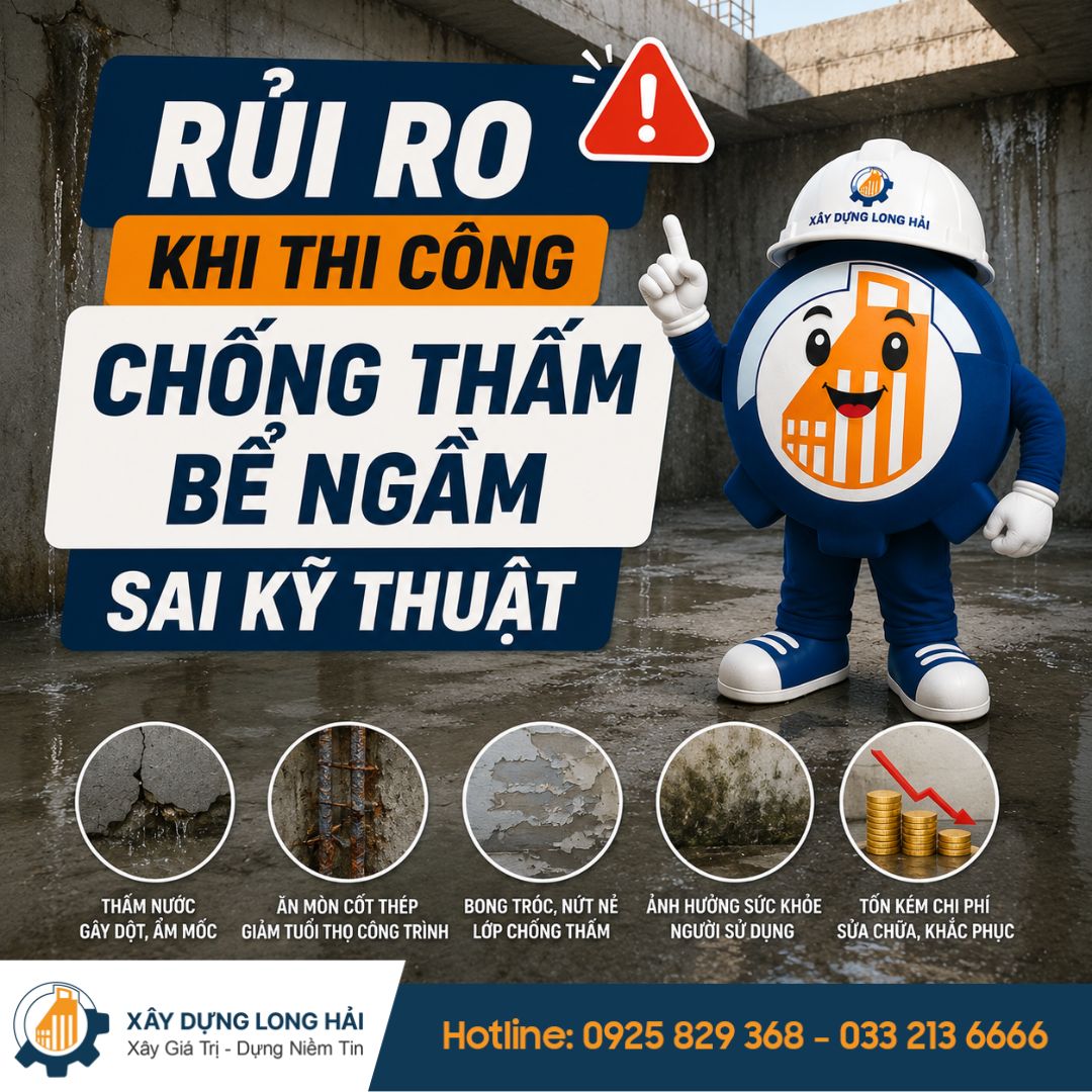 Rủi Ro Khi Thi Công Chống Thấm Bể Ngầm Sai Kỹ Thuật