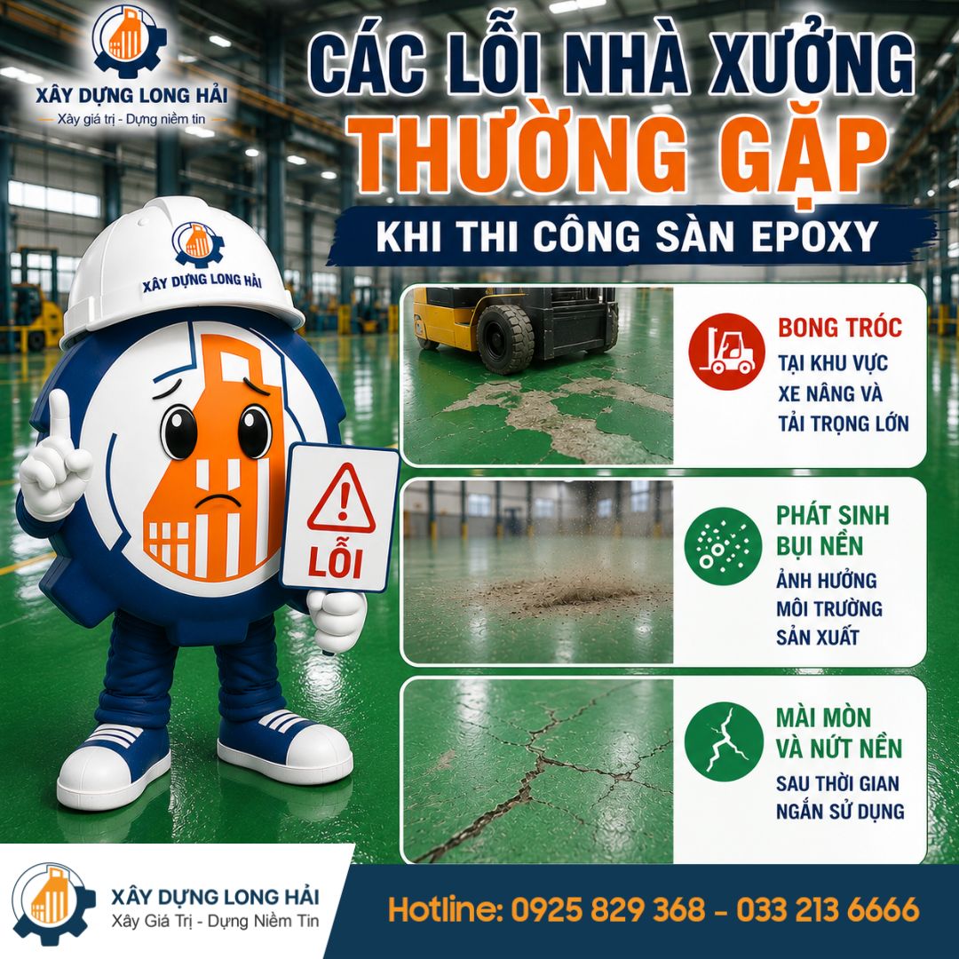 Các Lỗi Nhà Xưởng Thường Gặp Khi Thi Công Sàn Epoxy