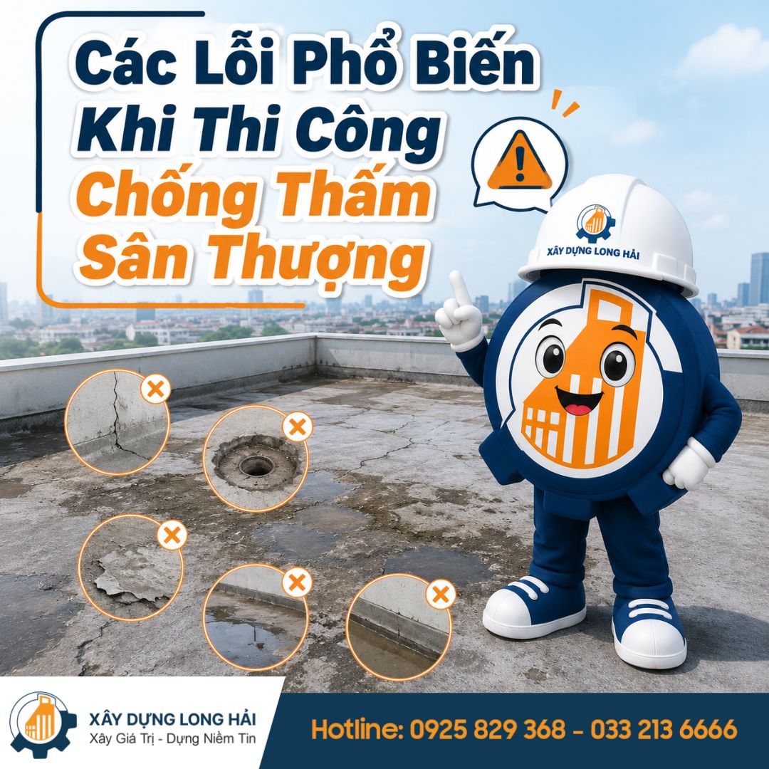 Các Lỗi Phổ Biến Khi Thi Công Chống Thấm Sân Thượng