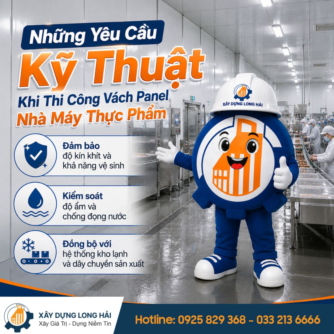 Những Yêu Cầu Kỹ Thuật Khi Thi Công Vách Panel Nhà Máy Thực Phẩm