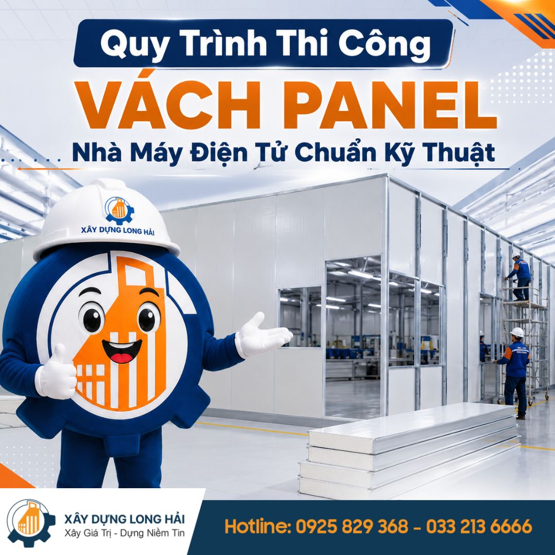 Quy Trình Thi Công Vách Panel Nhà Máy Điện Tử Chuẩn Kỹ Thuật