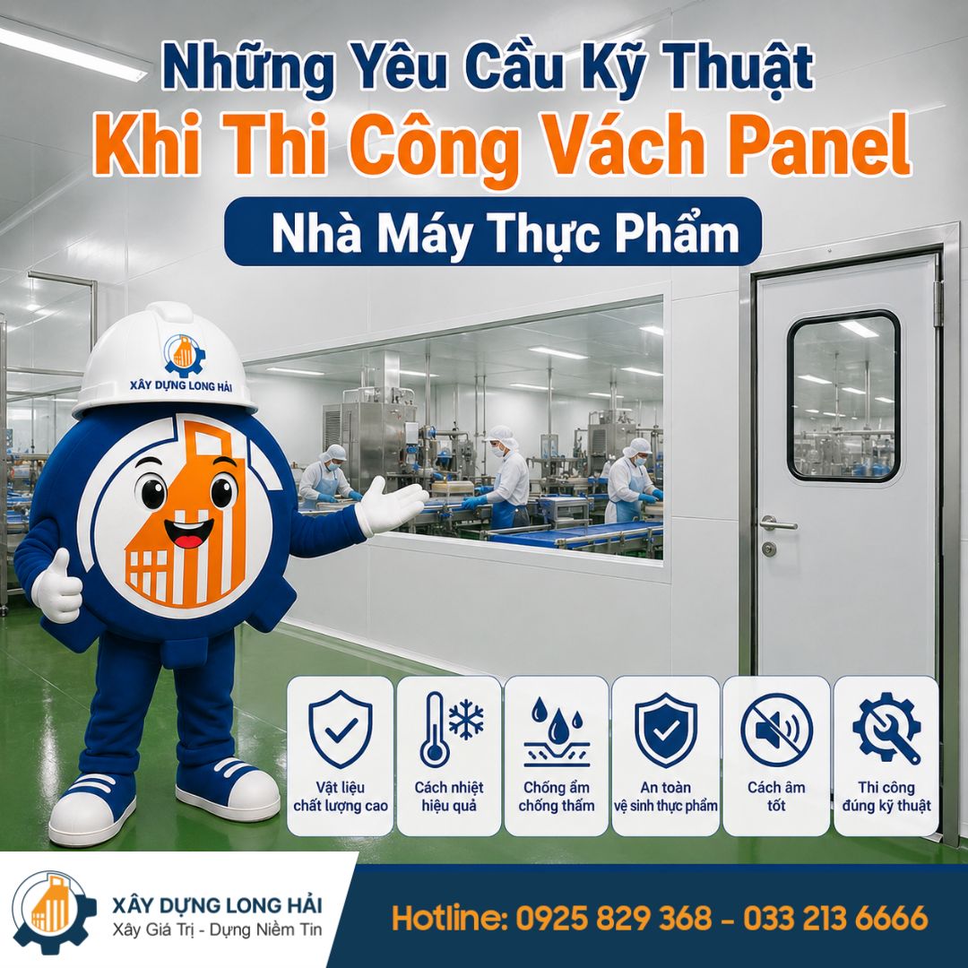 Những Yêu Cầu Kỹ Thuật Khi Thi Công Vách Panel Nhà Máy Thực Phẩm