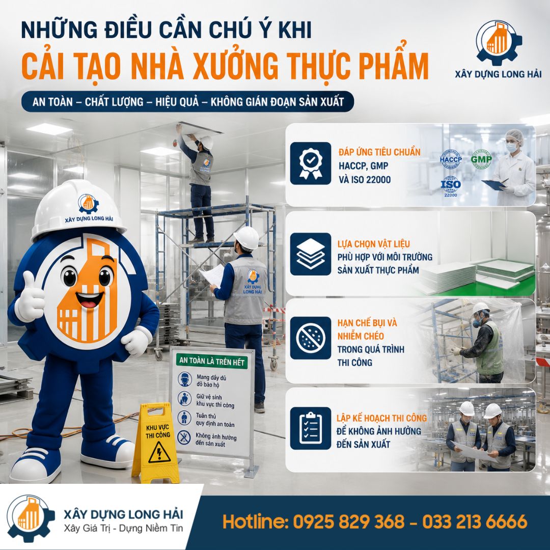 Những Điều Cần Chú Ý Khi Cải Tạo Nhà Xưởng Thực Phẩm