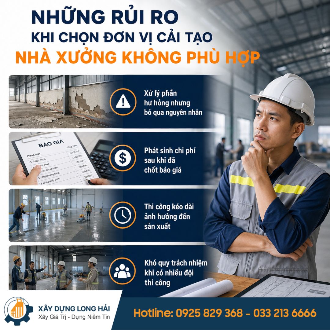 Những Rủi Ro Khi Chọn Đơn Vị Cải Tạo Nhà Xưởng Không Phù Hợp