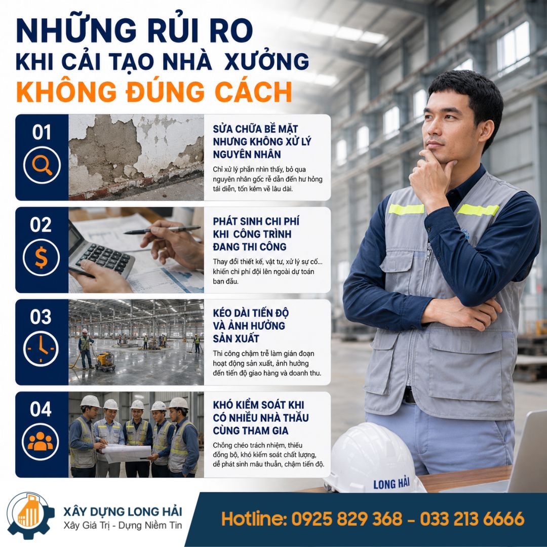 Những Rủi Ro Khi Cải Tạo Nhà Xưởng Không Đúng Cách