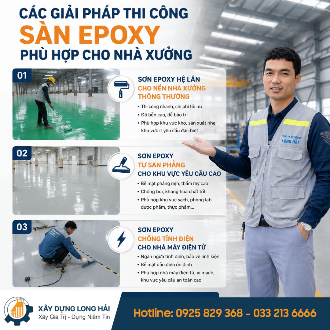 Các Giải Pháp Thi Công Sơn Sàn Epoxy Cho Nhà Xưởng