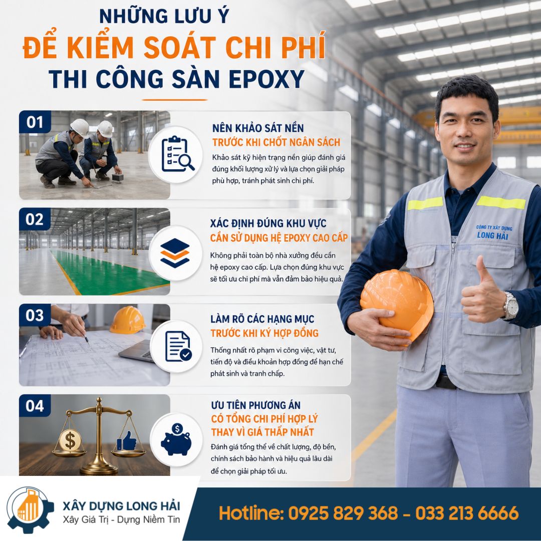 Những Lưu Ý Để Kiểm Soát Chi Phí Thi Công Sàn Epoxy