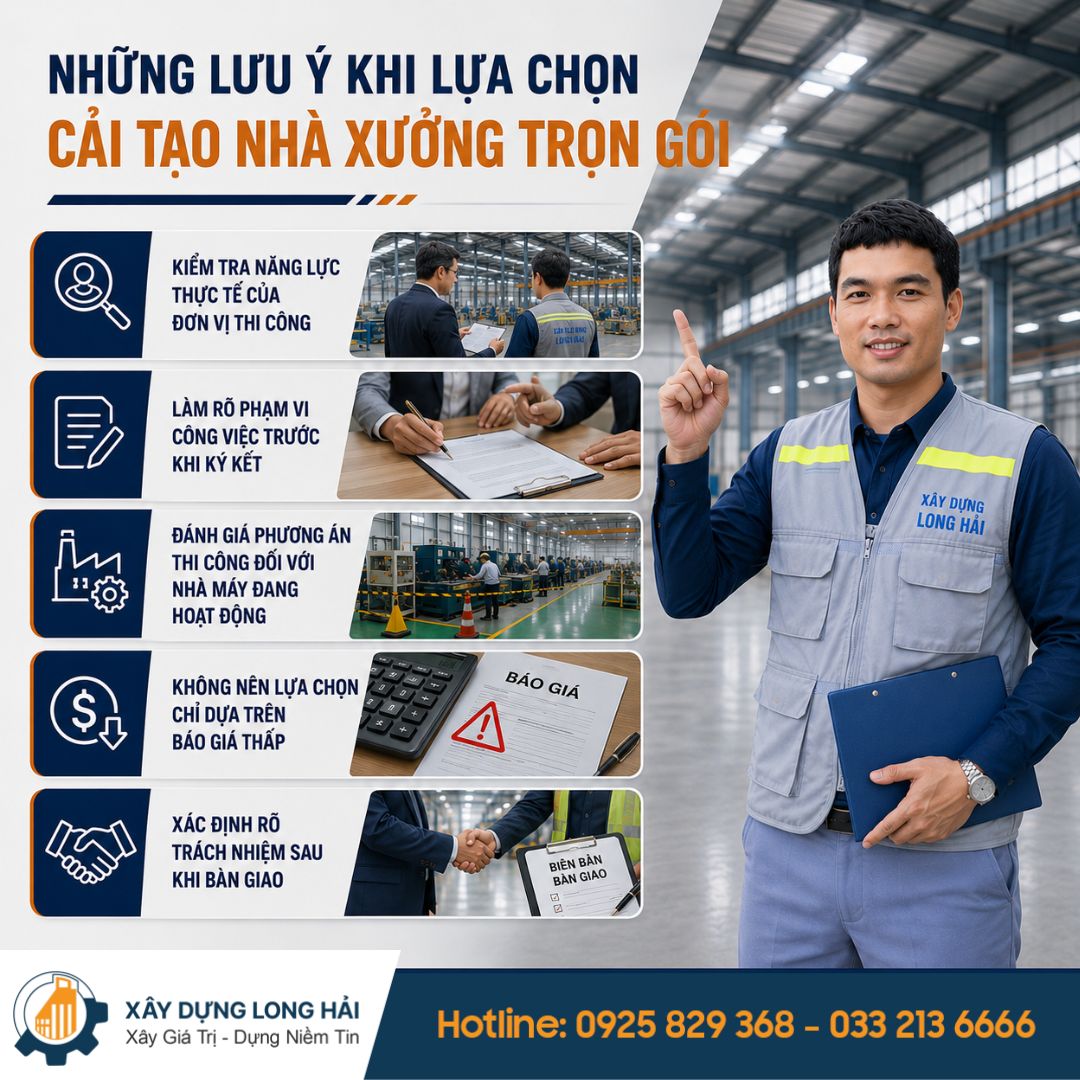 Những Lưu Ý Khi Lựa Chọn Cải Tạo Nhà Xưởng Trọn Gói
