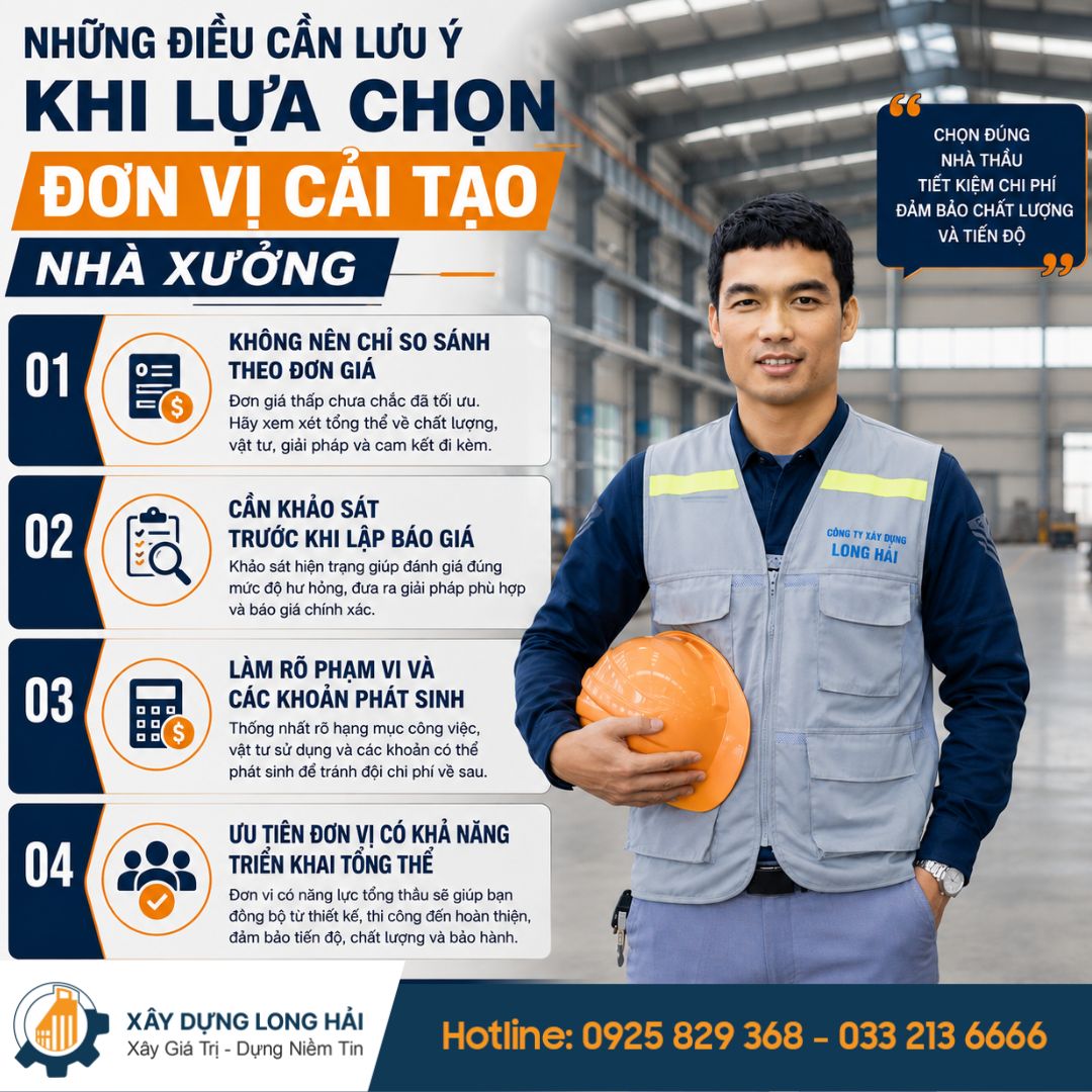 Những Điều Cần Lưu Ý Khi Lựa Chọn Đơn Vị Cải Tạo Nhà Xưởng
