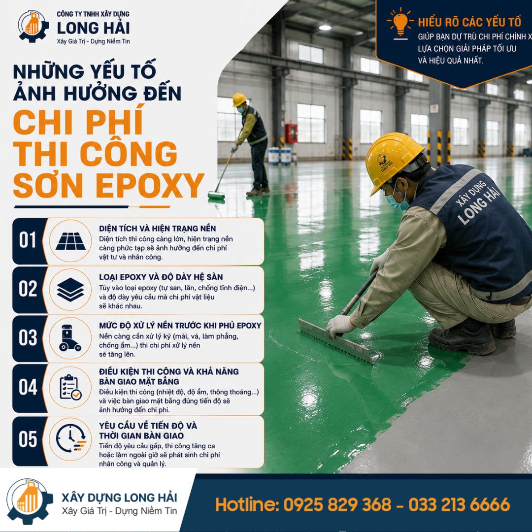 Những Yếu Tố Ảnh Hưởng Đến Chi Phí Thi Công Sơn Epoxy