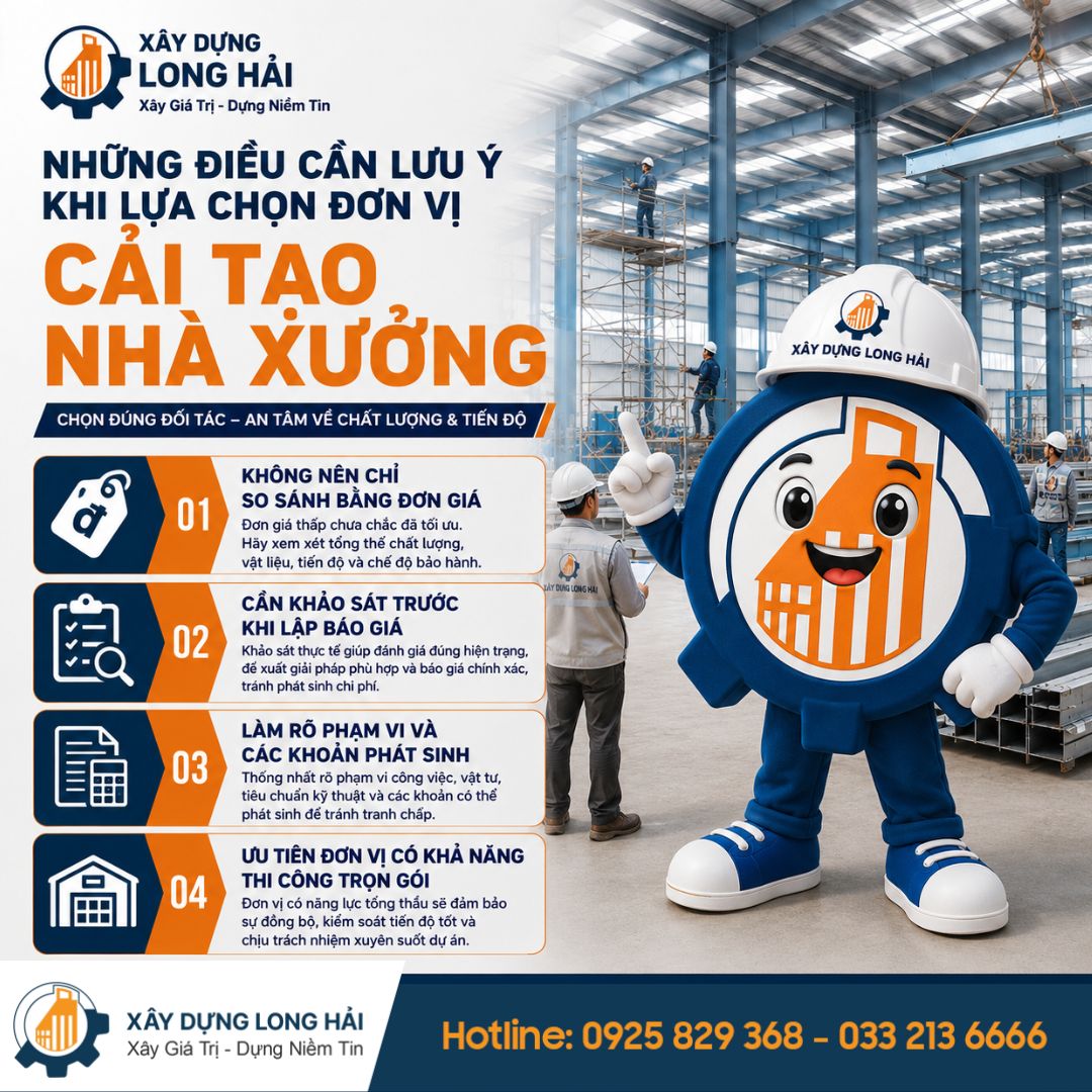 Những Lưu Ý Khi Lựa Chọn Đơn Vị Cải Tạo Nhà Xưởng