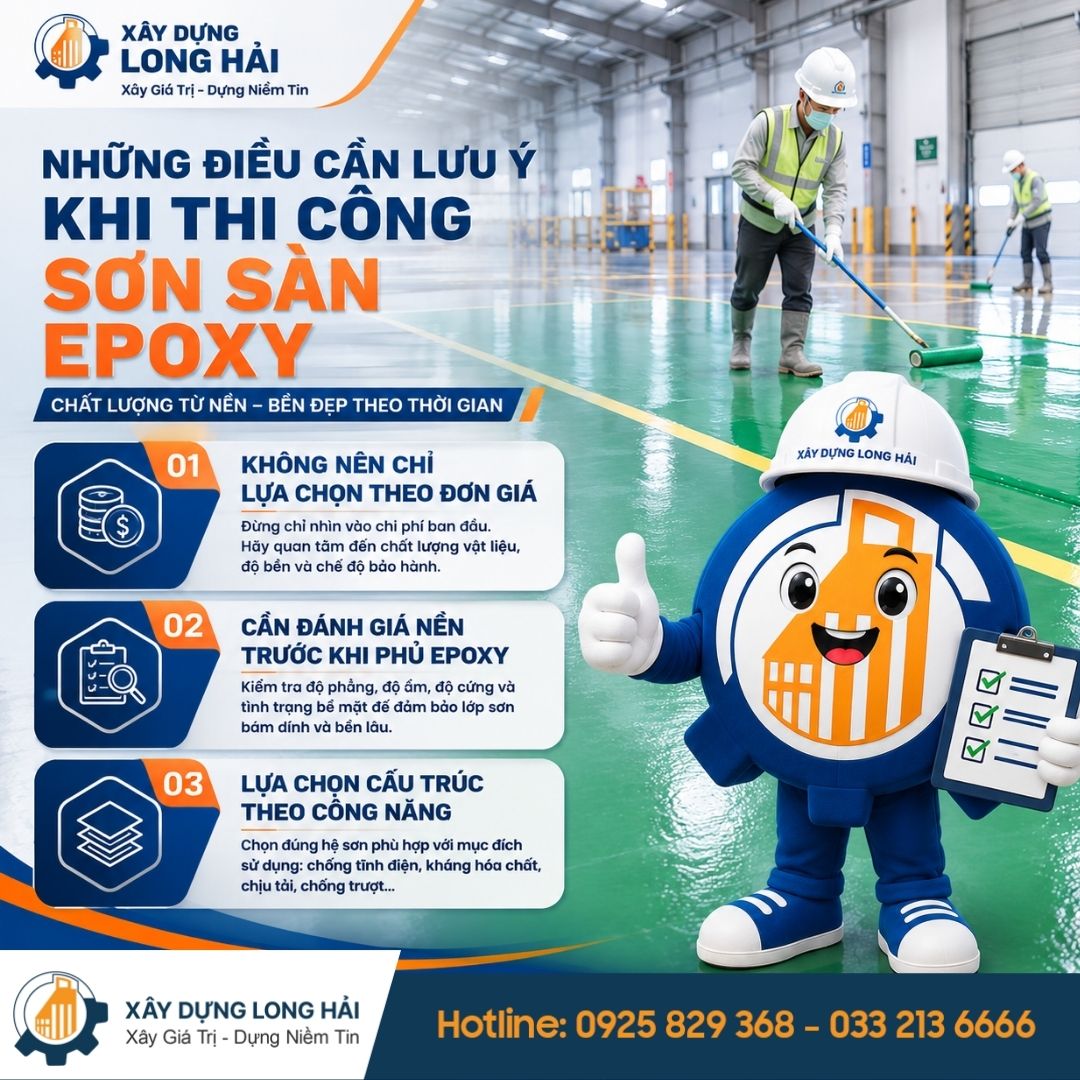 Những Điều Cần Lưu Ý Khi Thi Công Sơn Sàn Epoxy