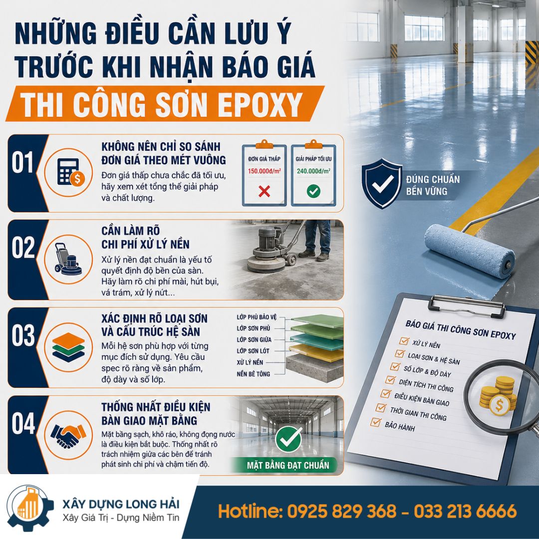 Những Điều Cần Lưu Ý Trước Khi Nhận Báo Giá Thi Công Sơn Epoxy