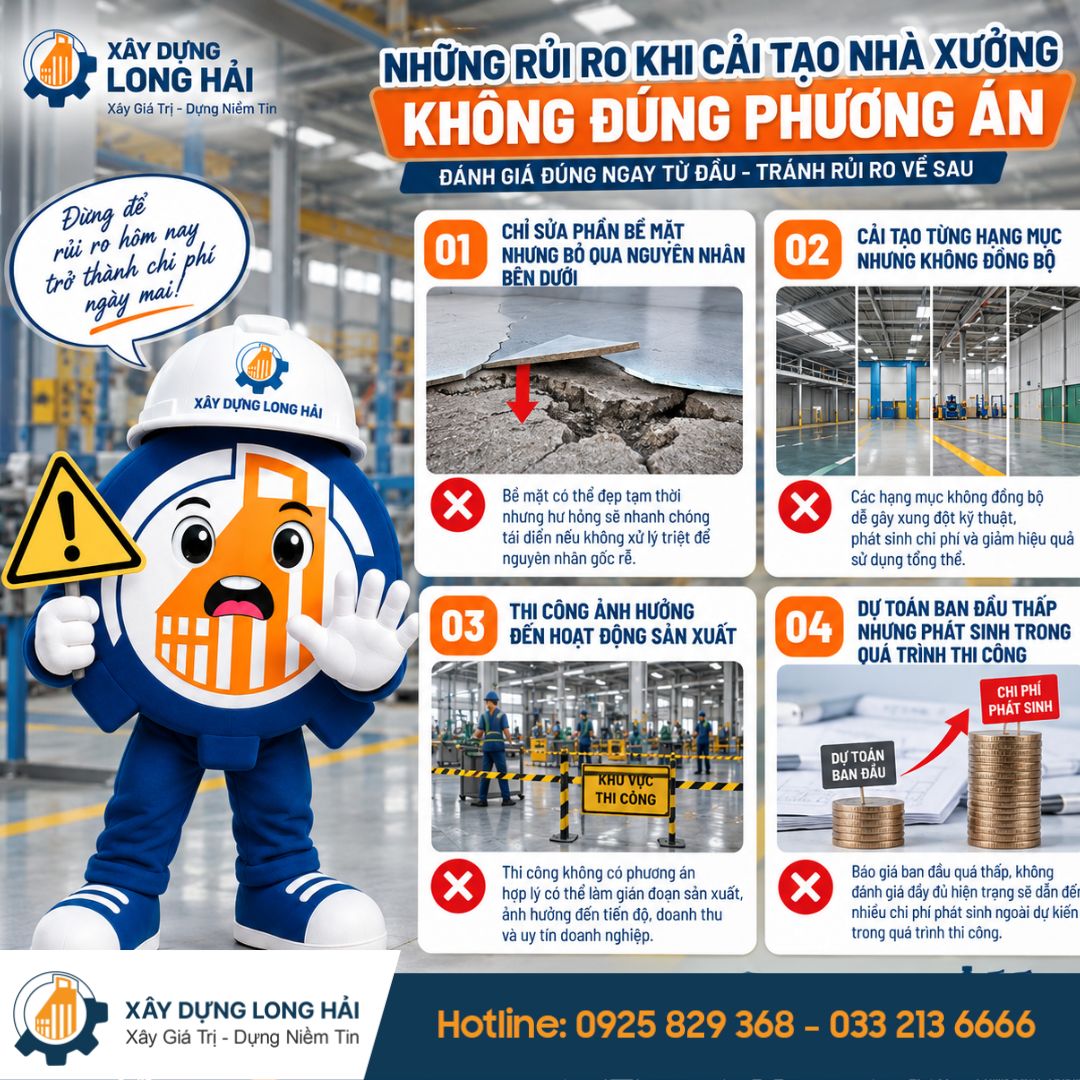 Những Rủi Ro Khi Cải Tạo Nhà Xưởng Không Đúng Phương Án